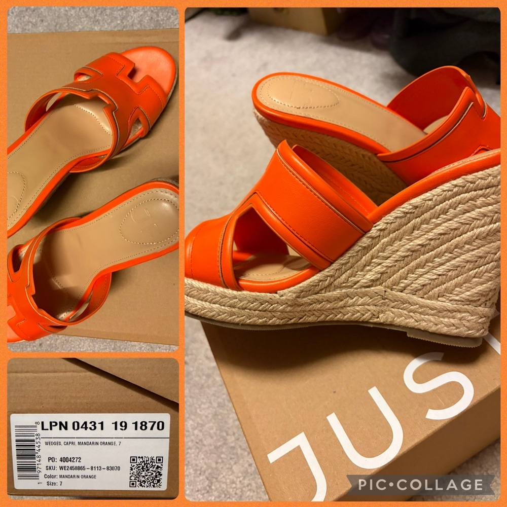 Orange Wedge Sandals